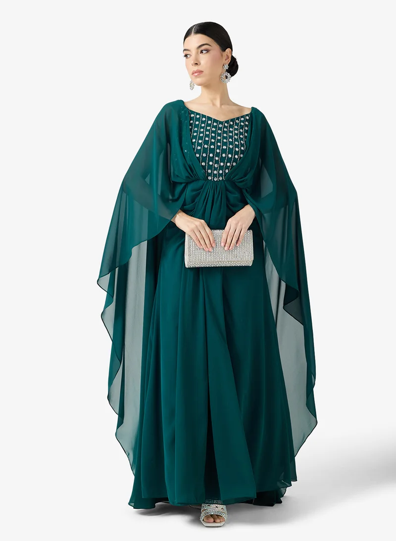 Amelia Rose  Cape Sleeve Maxi Dress for Women | Best Price UAE